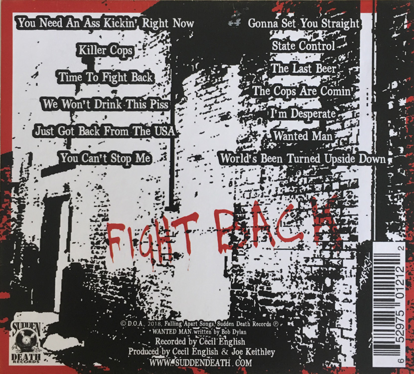 D.O.A. Fight Back CD Front